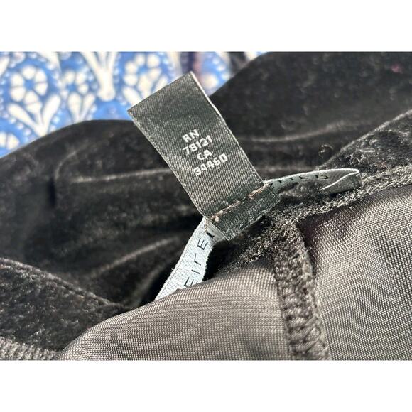 Eileen Fisher Velour Pant Womens Size 1X Black Leggings High Rise Stretch Velvet - Picture 4 of 9